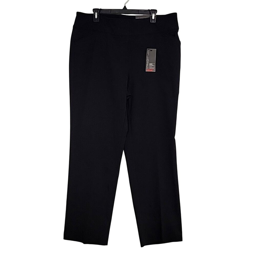 Avenue Womens Super Stretch Straight Leg Black Trouser Pants Size 16A (NWT)